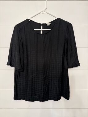 a new day Black Short Sleeve Textured Blouse